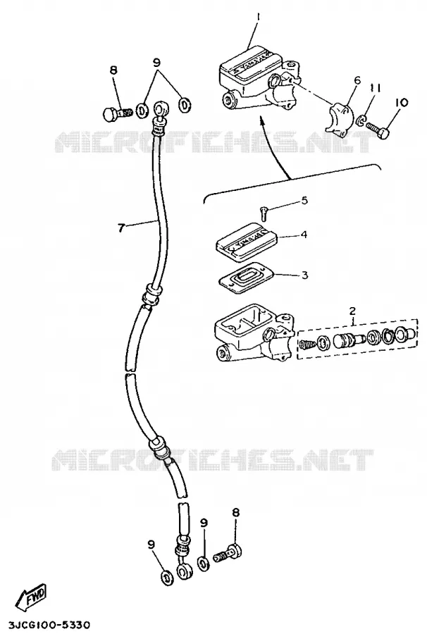 MAITRE CYLINDRE AVANT - GUIDON HAUT Yamaha MOTO 535 1996 VIRAGO  XV535 (UP)