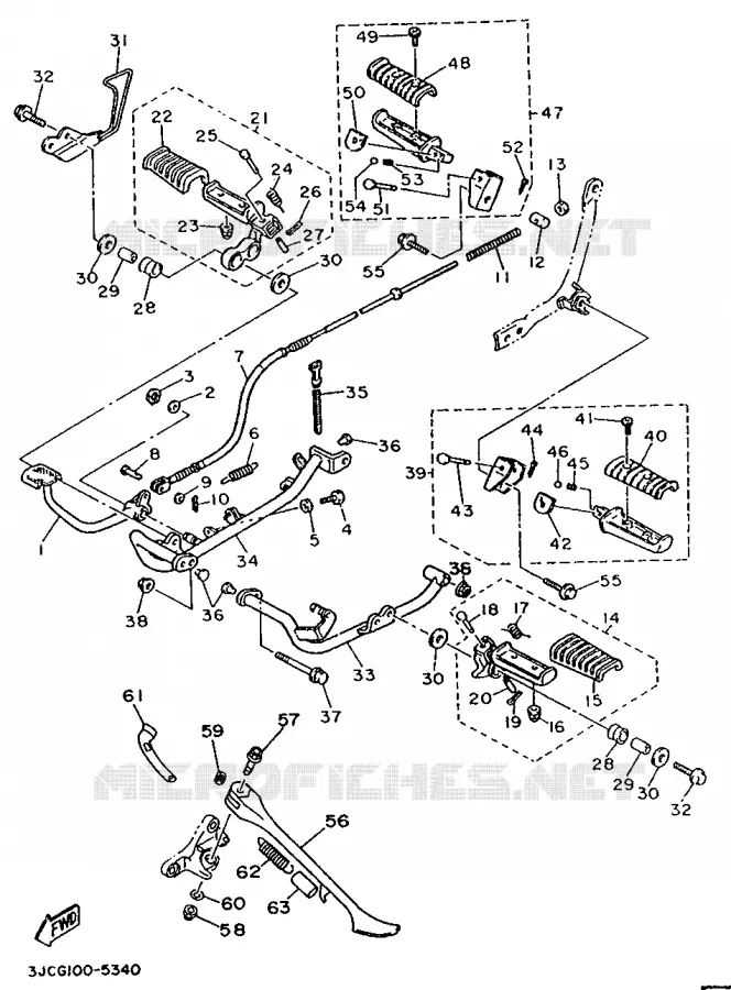 SUPPORT / REPOSE PIEDS Yamaha MOTO 535 1996 VIRAGO  XV535 (UP)