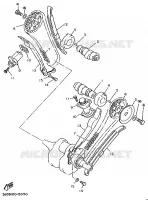 ARBRE A CAMES / CHAINE DE DISTRIBUTION pour Yamaha XV535S de 1995