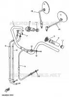 GUIDON ET CABLES pour Yamaha XV535S de 1995