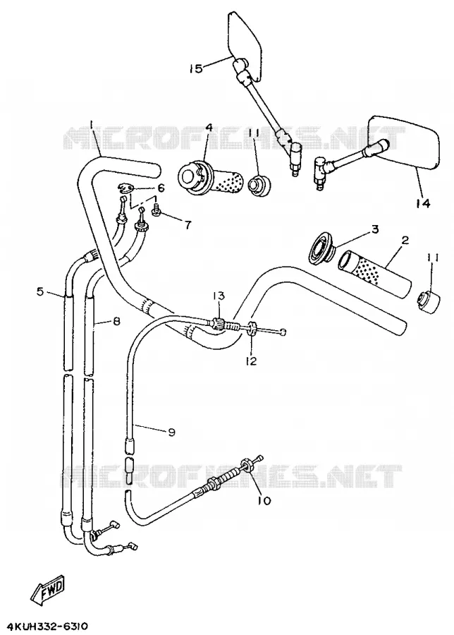 GUIDON ET CABLES Yamaha MOTO 535 1996 VIRAGO  XV535S