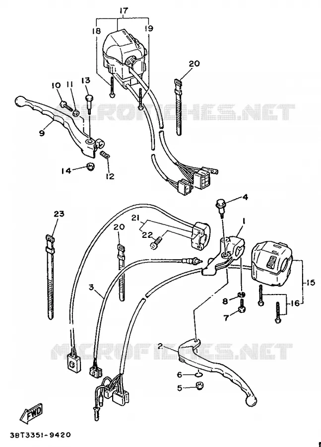 COMMODO / LEVIER Yamaha MOTO 535 1996 VIRAGO  XV535S