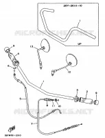 GUIDON ET CABLES pour Yamaha XV535S (FLAT) de 1994