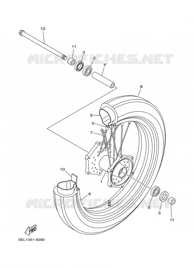 ROUE AVANT Yamaha MOTO 1100 2000 DRAGSTAR  XVS1100