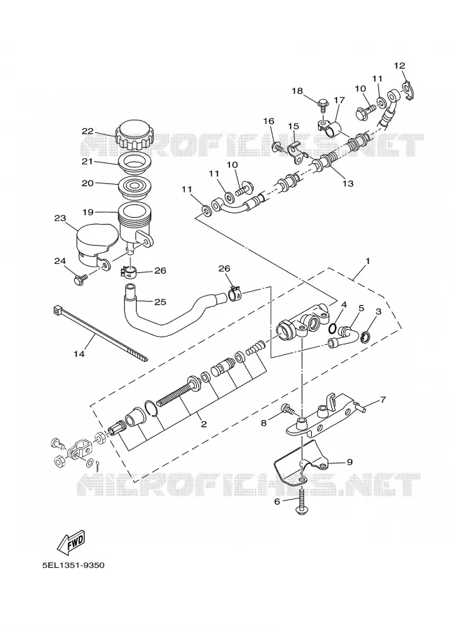 MAITRE CYLINDRE DE FREIN ARRIERE Yamaha MOTO 1100 2000 DRAGSTAR  XVS1100
