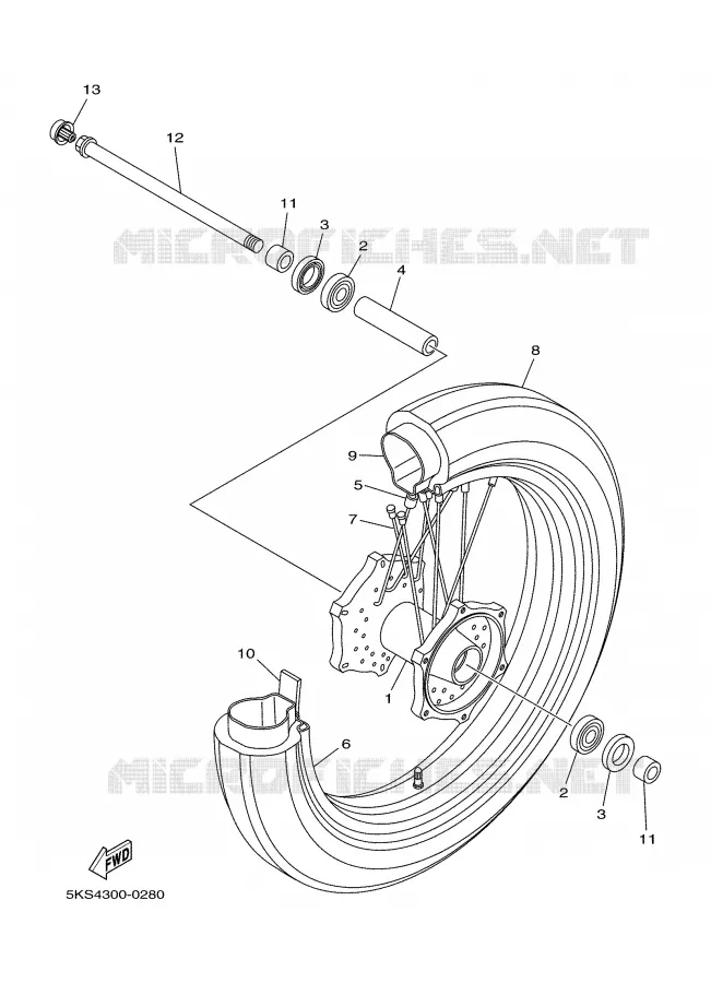 ROUE AVANT Yamaha MOTO 1100 2002 DRAGSTAR  XVS1100