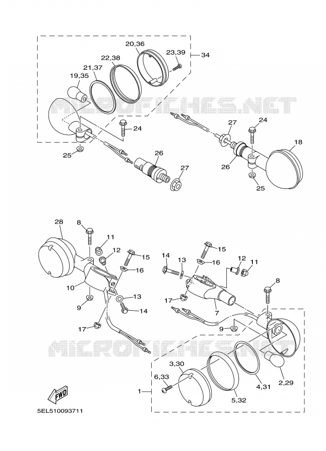 CLIGNOTANT Yamaha MOTO 1100 2002 DRAGSTAR  XVS1100