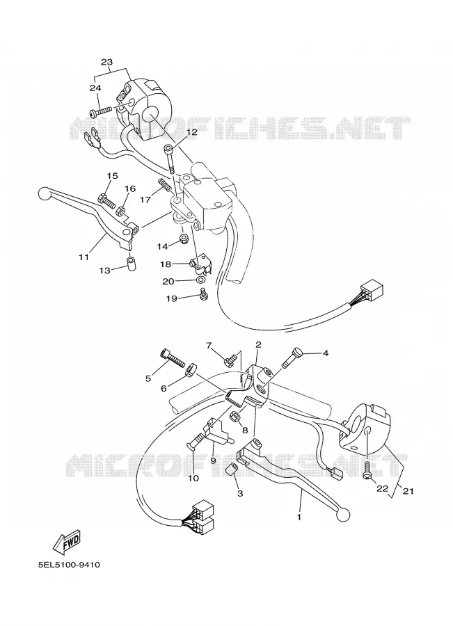 COMMODO / LEVIER Yamaha MOTO 1100 2002 DRAGSTAR  XVS1100