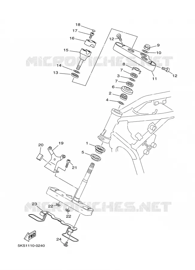 DIRECTION Yamaha MOTO 1100 2000 DRAGSTAR  XVS1100A