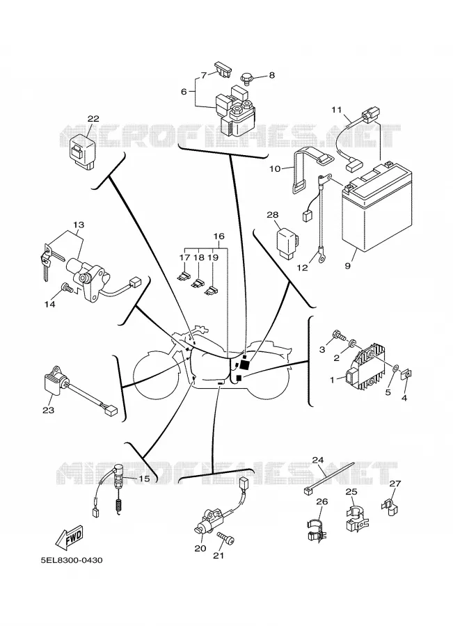 PARTIE ELECTRIQUE 2 Yamaha MOTO 1100 2000 DRAGSTAR  XVS1100A