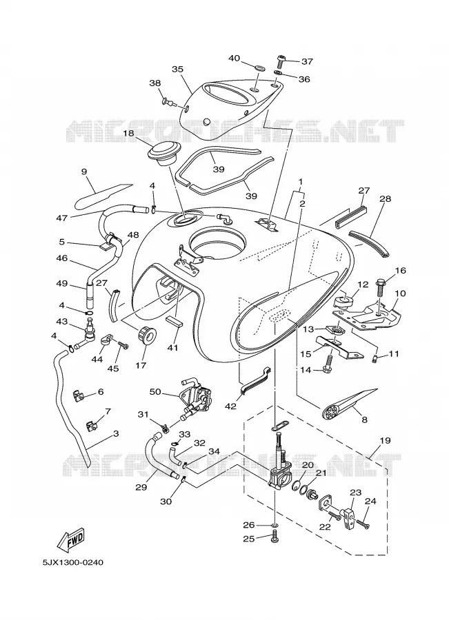 RESERVOIR A ESSENCE Yamaha MOTO 125 2000 DRAGSTAR  XVS125