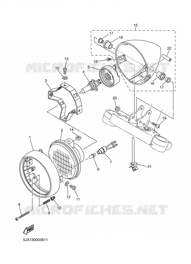 PHARE  Yamaha MOTO 125 2000 DRAGSTAR  XVS125