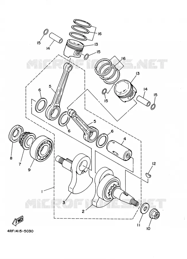 VILEBREQUIN / PISTON Yamaha MOTO 125 2002 DRAGSTAR  XVS125