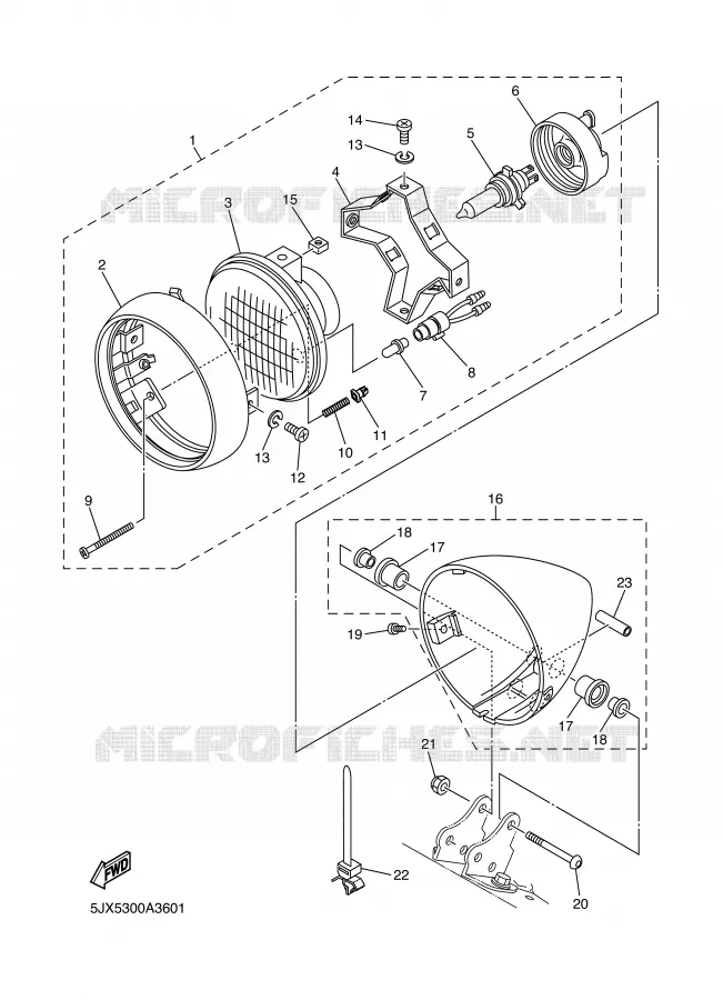 PHARE  Yamaha MOTO 125 2002 DRAGSTAR  XVS125