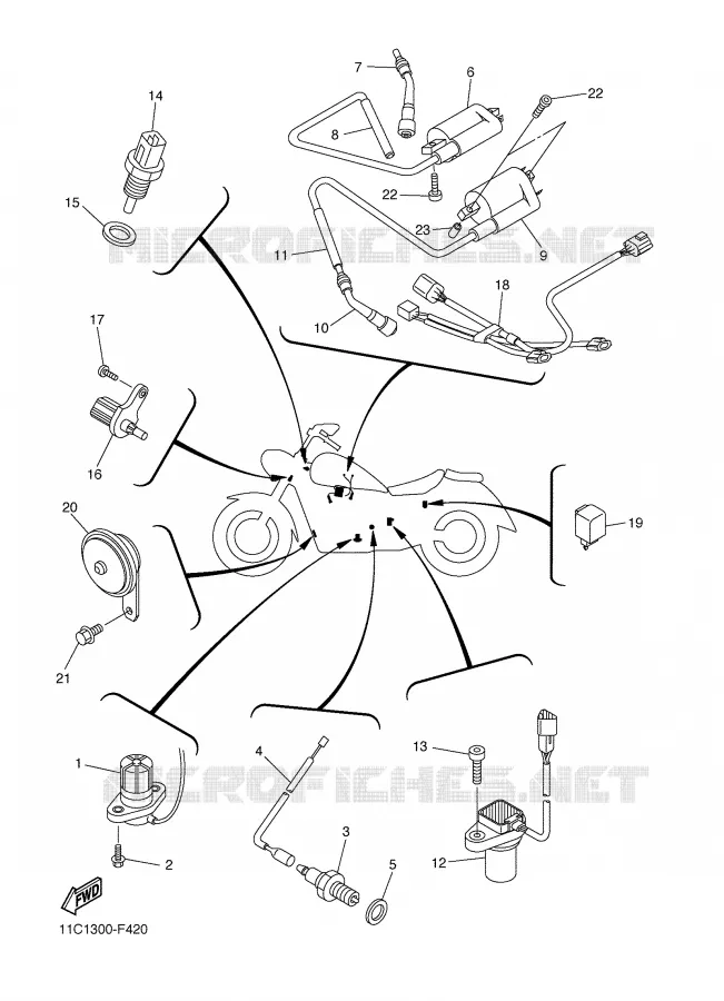 PARTIE ELECTRIQUE 1 Yamaha MOTO 1300 2008 MIDNIGHT STAR  XVS1300A MIDNIGHT STAR