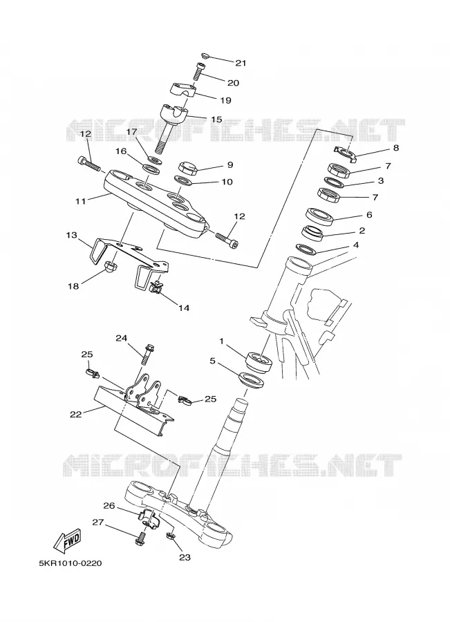 DIRECTION Yamaha MOTO 250 2001 DRAGSTAR  XVS250