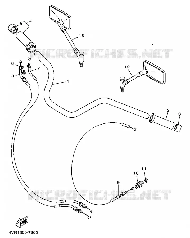 GUIDON ET CABLES Yamaha MOTO 650 1997 DRAGSTAR  XVS650