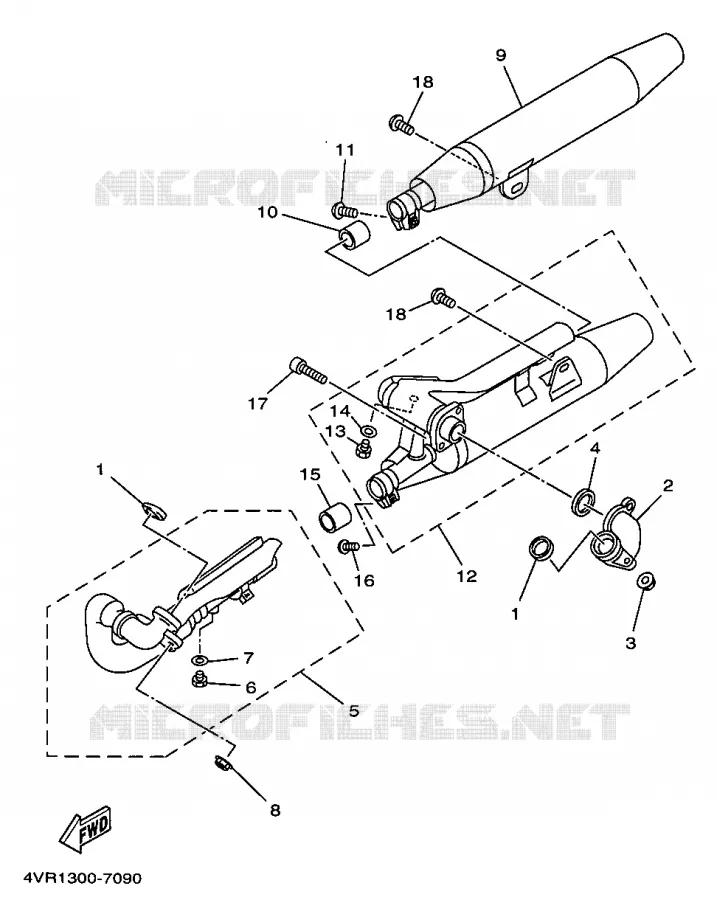 ECHAPPEMENT Yamaha MOTO 650 1997 DRAGSTAR  XVS650