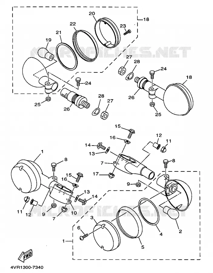 CLIGNOTANT Yamaha MOTO 650 1997 DRAGSTAR  XVS650