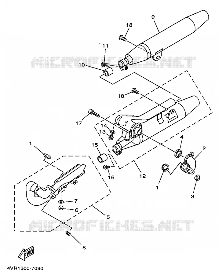 ECHAPPEMENT Yamaha MOTO 650 1998 DRAGSTAR  XVS650