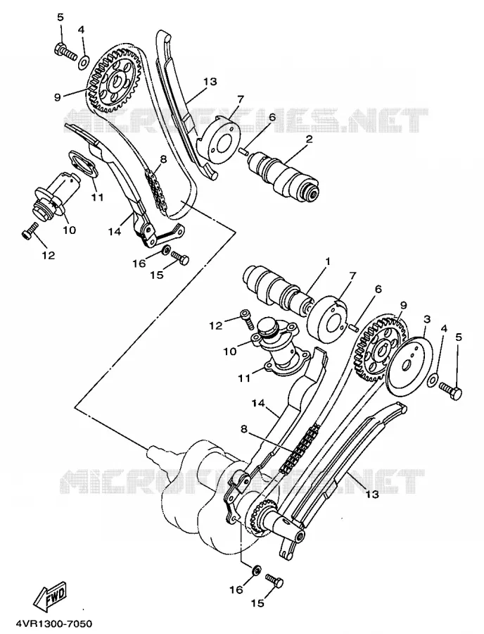 ARBRE A CAMES / CHAINE DE DISTRIBUTION Yamaha MOTO 650 1998 DRAGSTAR  XVS650
