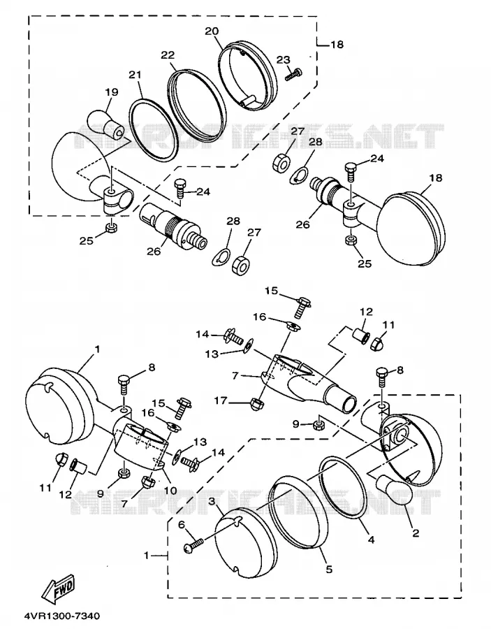CLIGNOTANT Yamaha MOTO 650 1998 DRAGSTAR  XVS650