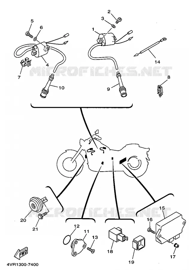PARTIE ELECTRIQUE 2 Yamaha MOTO 650 1998 DRAGSTAR  XVS650