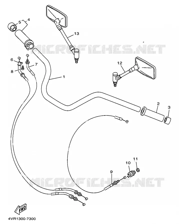 GUIDON ET CABLES Yamaha MOTO 650 1999 DRAGSTAR  XVS650