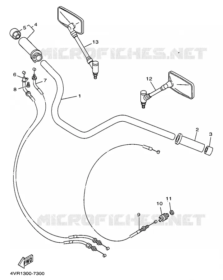 GUIDON ET CABLES Yamaha MOTO 650 1999 DRAGSTAR  XVS650