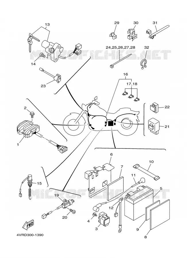 PARTIE ELECTRIQUE 1 Yamaha MOTO 650 2001 DRAGSTAR  XVS650