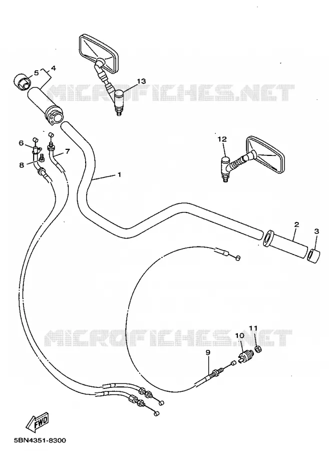 GUIDON ET CABLES Yamaha MOTO 650 1998 DRAGSTAR  XVS650A