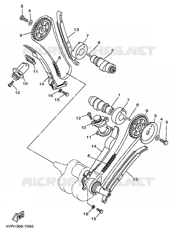 ARBRE A CAMES / CHAINE DE DISTRIBUTION Yamaha MOTO 650 1998 DRAGSTAR  XVS650A