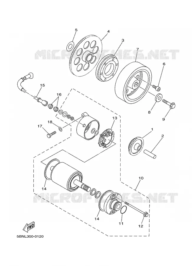 EMBRAYAGE DE DEMARREUR Yamaha MOTO 650 2000 DRAGSTAR  XVS650A