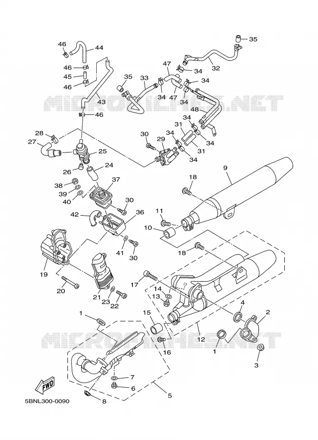ECHAPPEMENT Yamaha MOTO 650 2000 DRAGSTAR  XVS650A