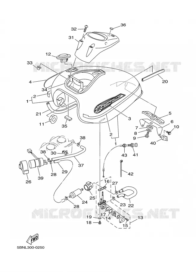 RESERVOIR A ESSENCE Yamaha MOTO 650 2000 DRAGSTAR  XVS650A