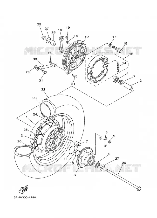 ROUE ARRIERE Yamaha MOTO 650 2001 DRAGSTAR  XVS650A