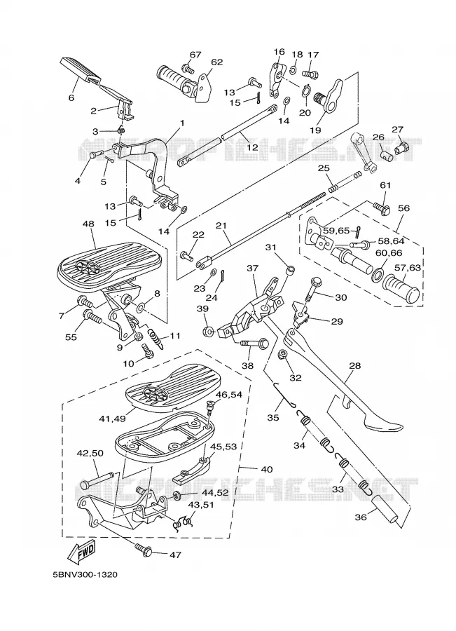 SUPPORT / REPOSE PIEDS Yamaha MOTO 650 2001 DRAGSTAR  XVS650A