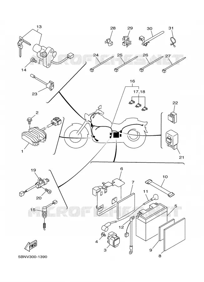 PARTIE ELECTRIQUE 1 Yamaha MOTO 650 2002 DRAGSTAR  XVS650A
