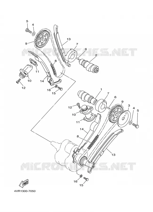 ARBRE A CAMES / CHAINE DE DISTRIBUTION Yamaha MOTO 650 2002 DRAGSTAR  XVS650A