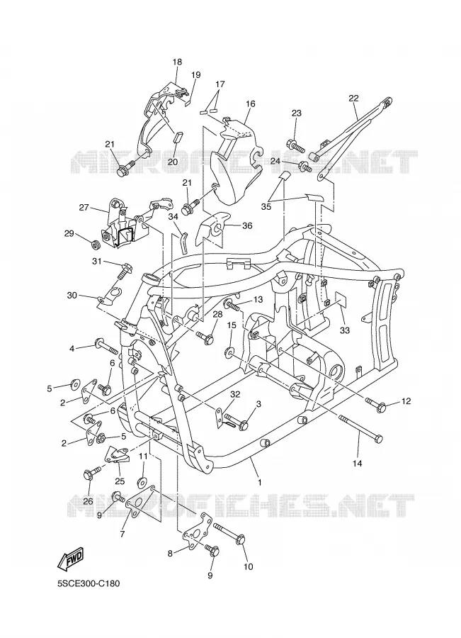 CADRE Yamaha MOTO 650 2004 DRAGSTAR  XVS650A