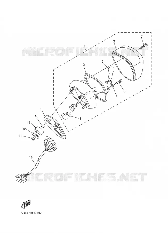 FEU ARRIERE Yamaha MOTO 650 2005 DRAGSTAR  XVS650A