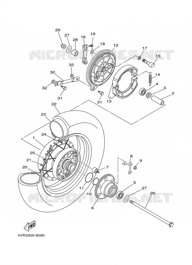 ROUE ARRIERE Yamaha MOTO 650 1999 DRAGSTAR  XVS650A