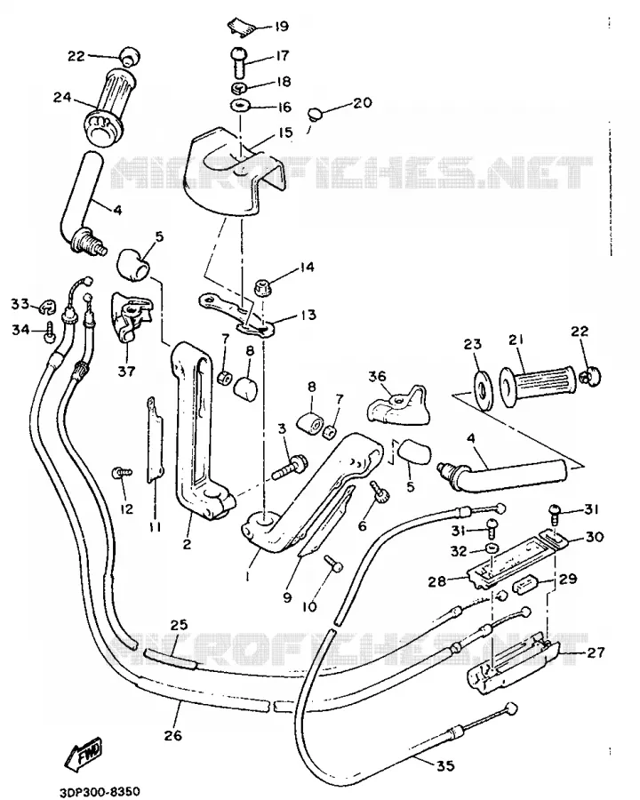 GUIDON ET CABLES Yamaha MOTO 1300 1988 ROYALE VENTURE  XVZ12TD