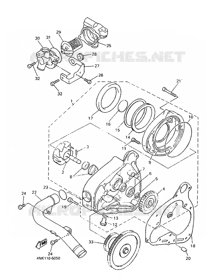 POMPE A EAU Yamaha MOTO 1300 1997 ROYALSTAR  XVZ1300A