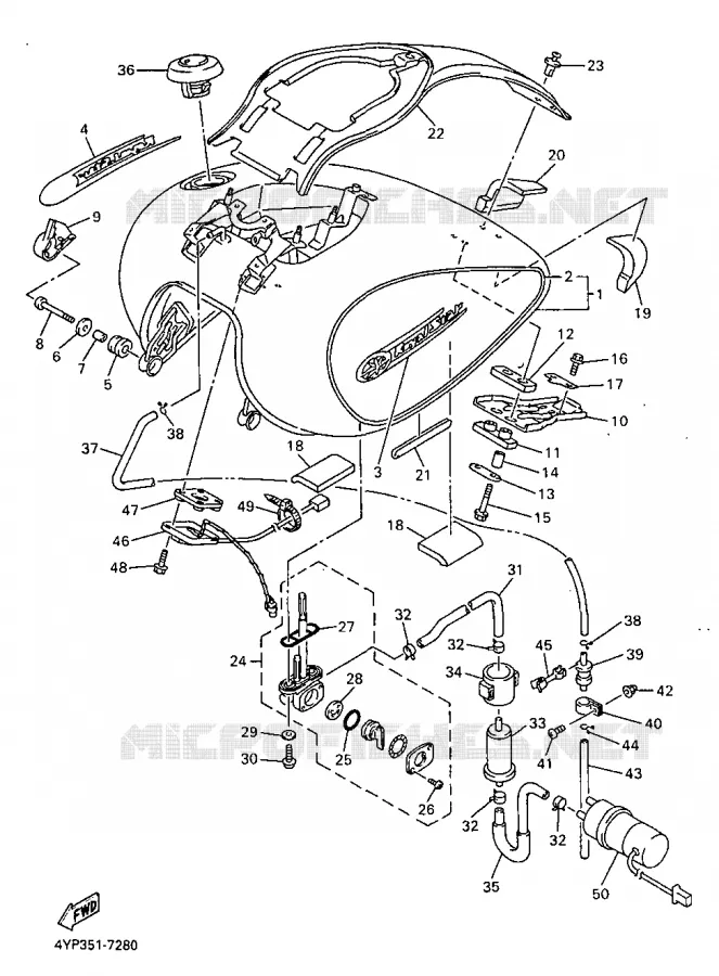 RESERVOIR A ESSENCE Yamaha MOTO 1300 1997 ROYALSTAR  XVZ1300A