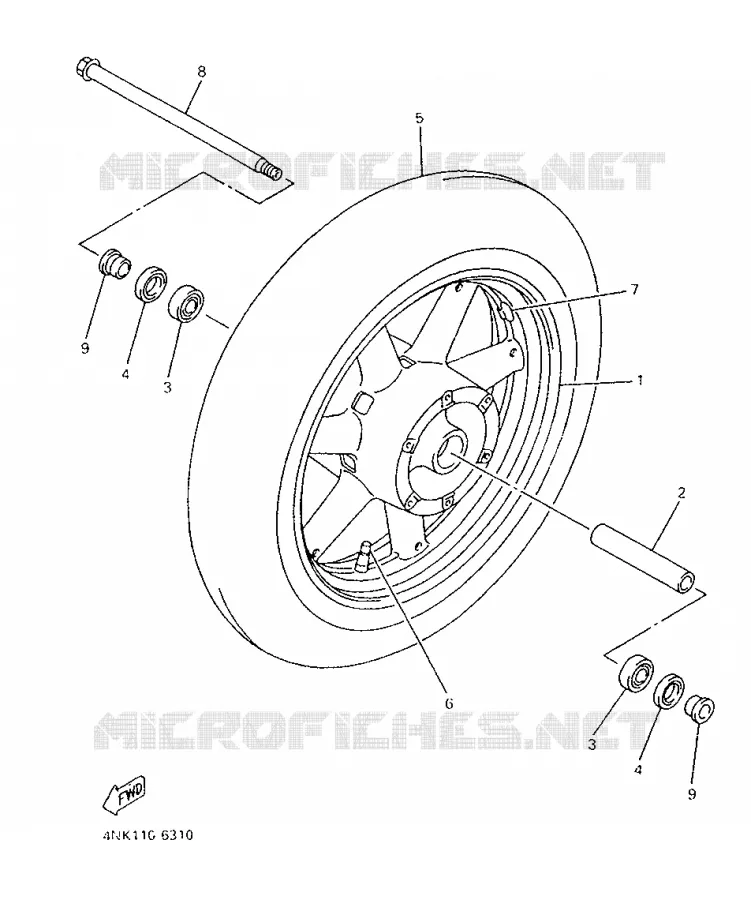 ROUE AVANT Yamaha MOTO 1300 1997 ROYALSTAR  XVZ1300A