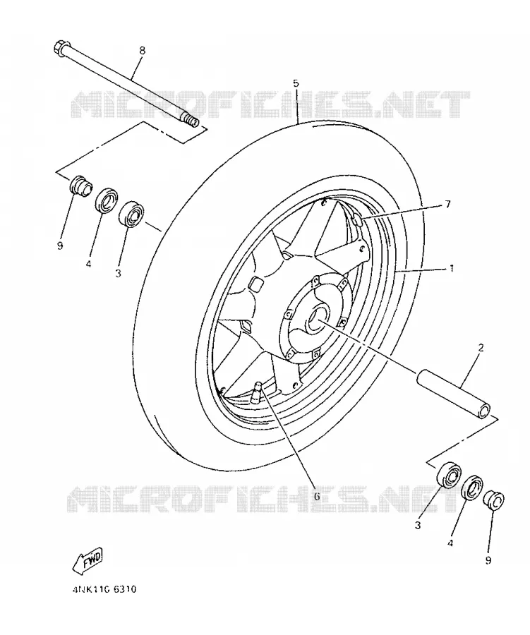 ROUE AVANT Yamaha MOTO 1300 1997 ROYALSTAR  XVZ1300A