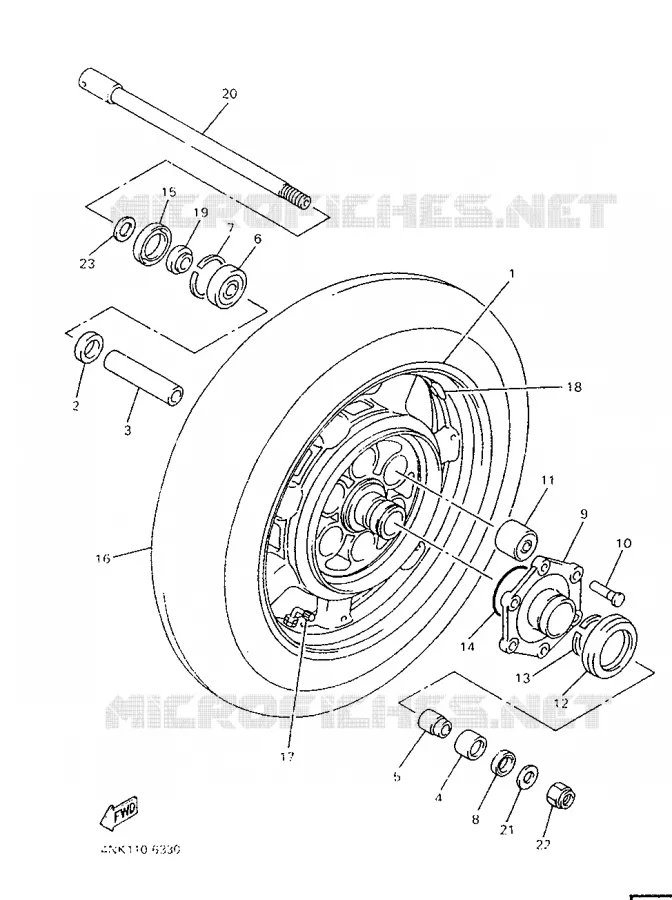 ROUE ARRIERE Yamaha MOTO 1300 1998 ROYALSTAR  XVZ1300A