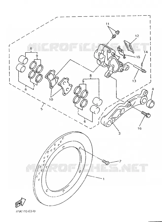 ETRIER DE FREIN ARRIERE Yamaha MOTO 1300 1998 ROYALSTAR  XVZ1300A