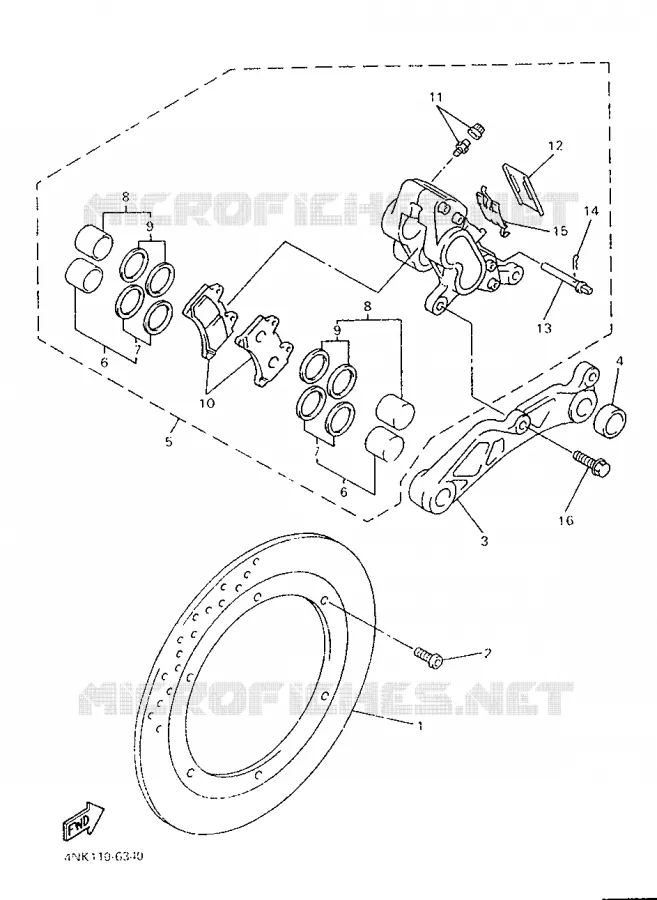 ETRIER DE FREIN ARRIERE Yamaha MOTO 1300 1998 ROYALSTAR  XVZ1300A